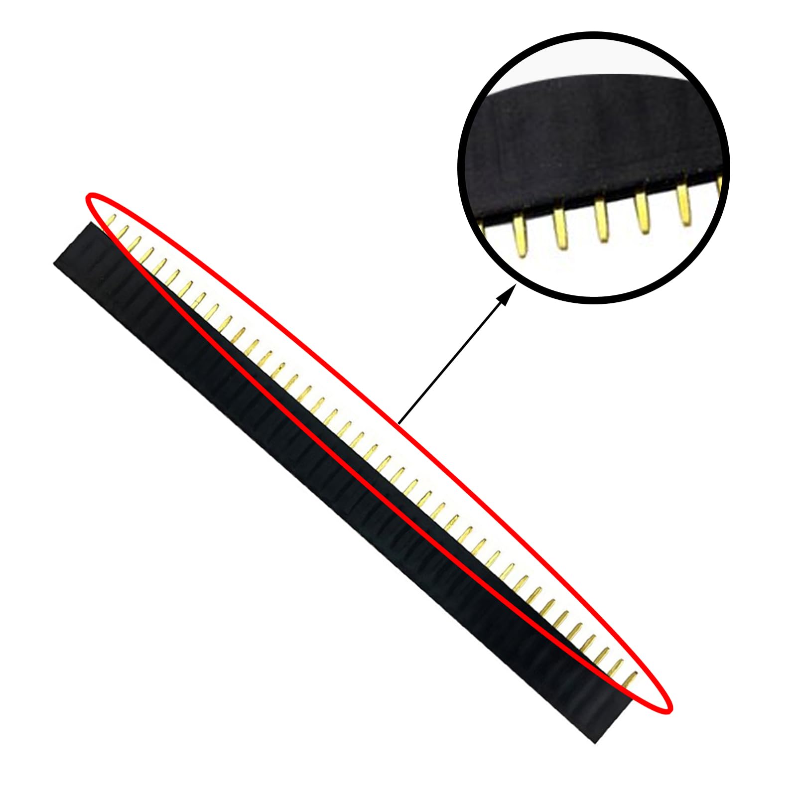 50 pezzi di schede PCB da 2,54 mm con connettori maschili e femminili a 40 pin, pin per saldatura, ciabatta per PCB, pin di saldatura, scheda perforata per prototipo di scudo Arduino