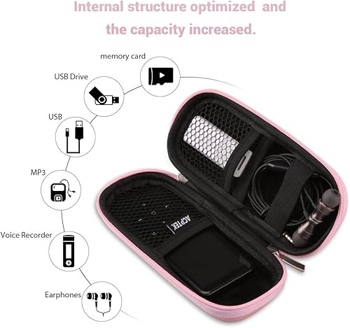 Miniatura 2 de AGPTEK Estuche de transporte, funda rígida de EVA con cremallera para grabadoras de voz digitales, reproductores de MP3, cable USB, auriculares-Bose