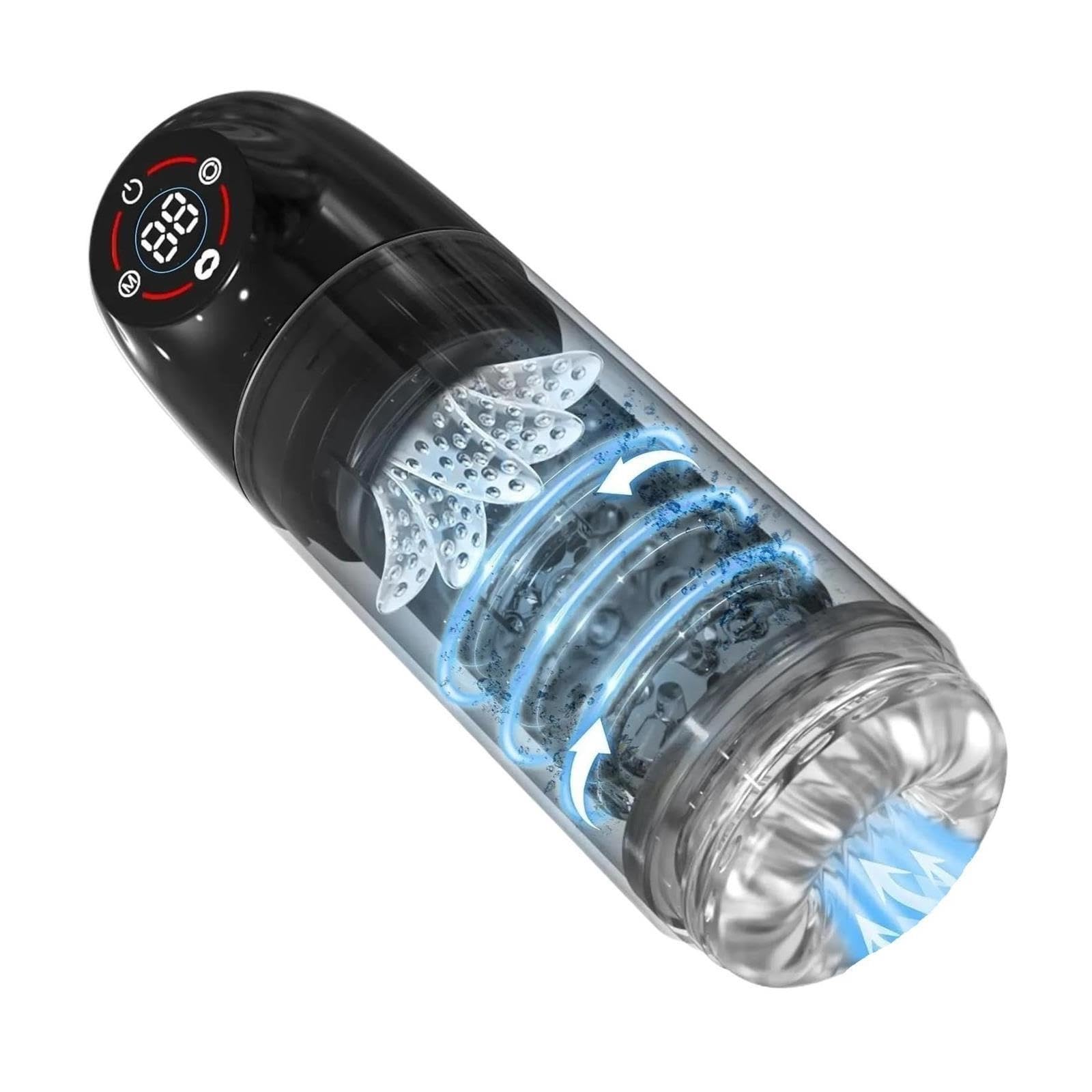 Massaggiatore elettrico 3 in 1 da uomo, display LCD, 7 modalità