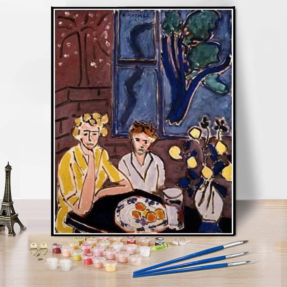 Paint by Numbers Kits for Adults and Kids Two Girls Red and Green Background Painting by Henri Matisse DIY Oil Painting Paint by Number Kits