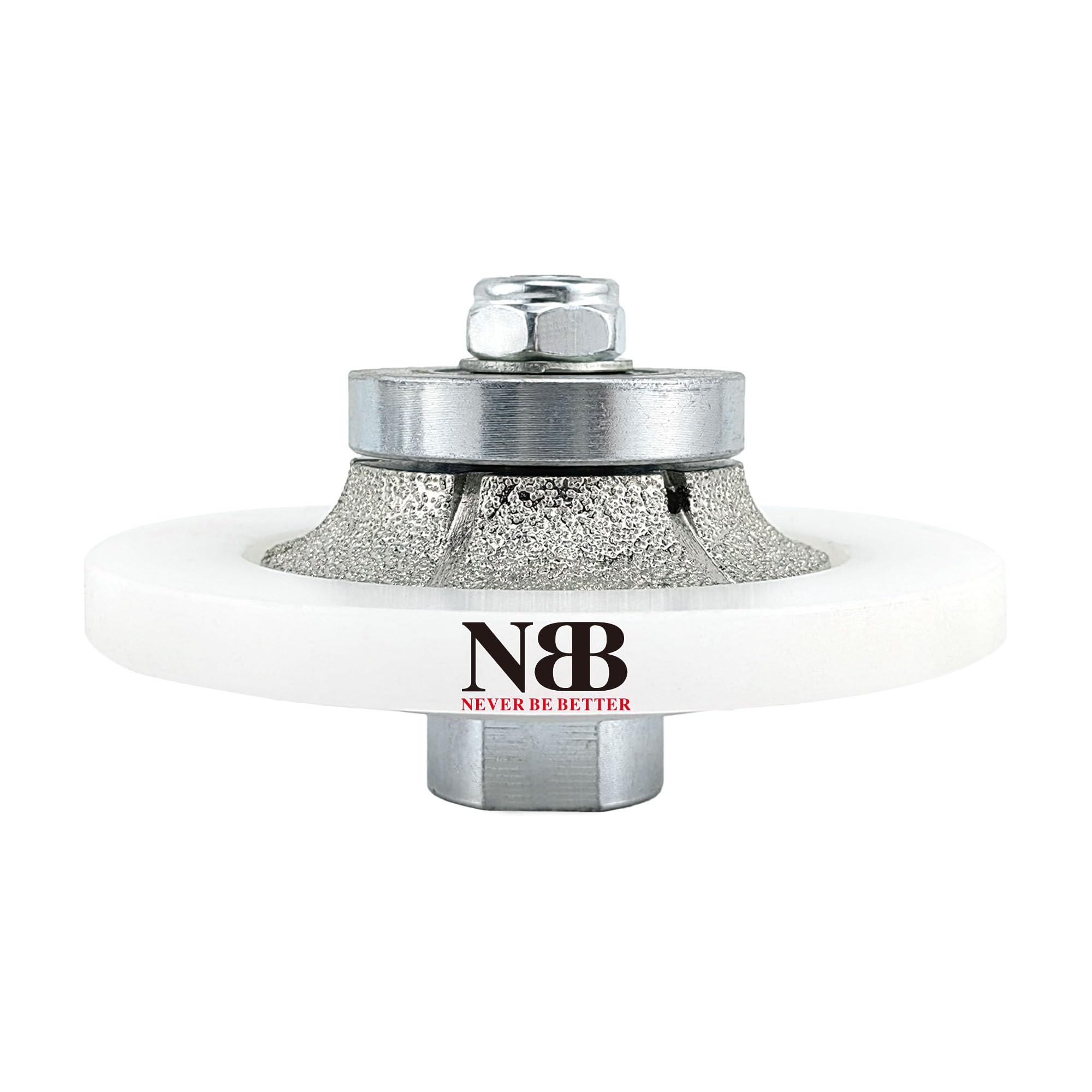 NBB Roue profilée diamantée, fraise foret toupie diamant, Roue de profil diamant, mèche pour profiler carreaux porcelaine céramique granit marbre pierre, pour meuleuse d'angle (Half-Bullnose B10)