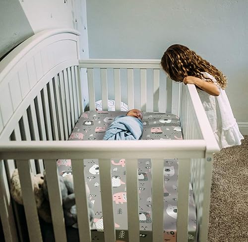 Miniatura 4 de BROLEX Sábanas bajeras para cuna para bebé Juego de 2 para colchón de cuna de tamaño estándar para niños y niñas - Sábanas de punto jersey para cuna