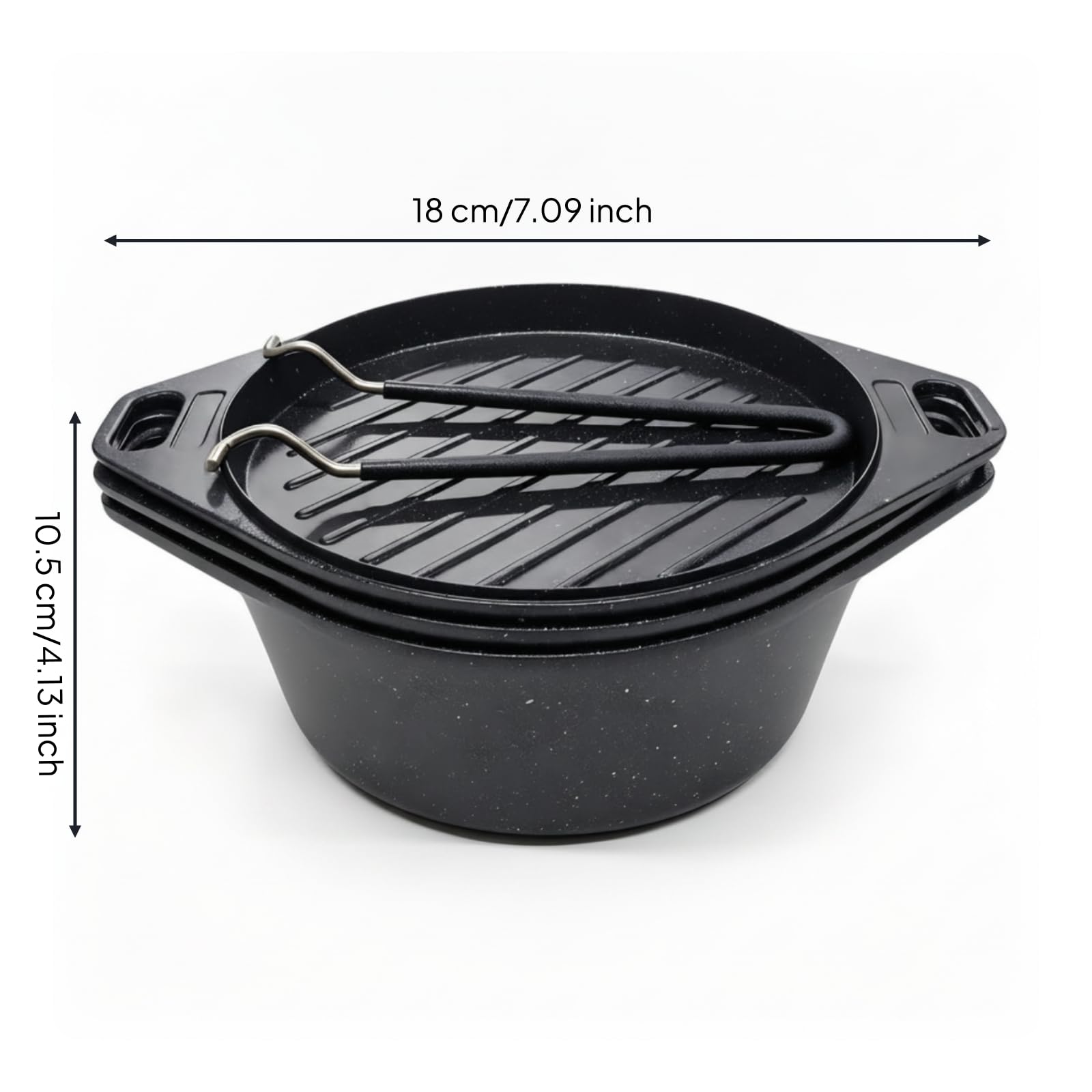 Gralara Juego Cocina Camping Portátil Juego Utensilios Cocina Camping Ligero Vajilla para Campistas, Excursionistas, Negro