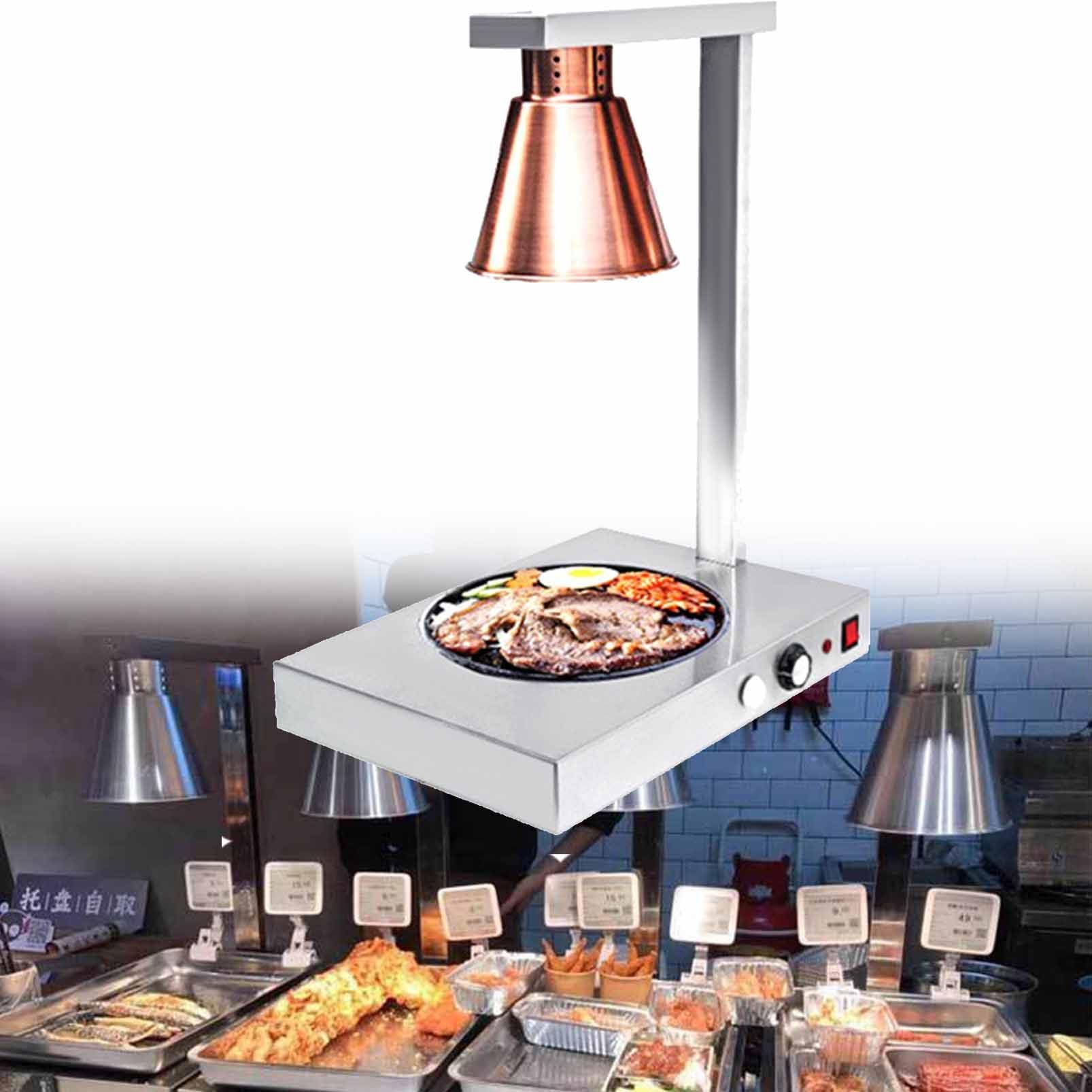 JKJZSALJ Commercial Food Heat Lamp - Electric Warmer For Buffets And Kitchens, Stainless Steel For Home And Business Use,Bronze,singlehead