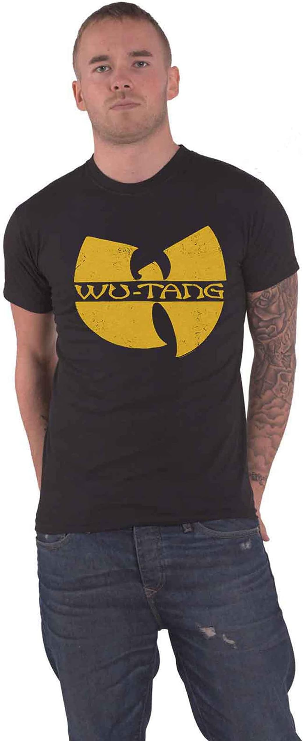 WU TANG CLAN Men's WU Tang Clan Logo Short Sleeve T-Shirt, Black, Large
