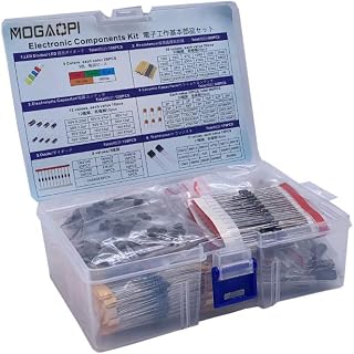 MOGAOPI Electronic Component Kit 1390pcs: Precision Resistors, LEDs, Capacitors, Diodes, Transistors Assortment for DIY Electronics