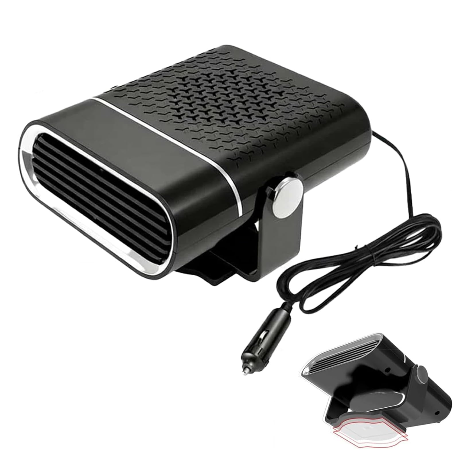 2-in-1 Portable Car Heater with 360 Rotation Quick Heating Car Heater Car Defroster Car Windshield Heating Fan Long