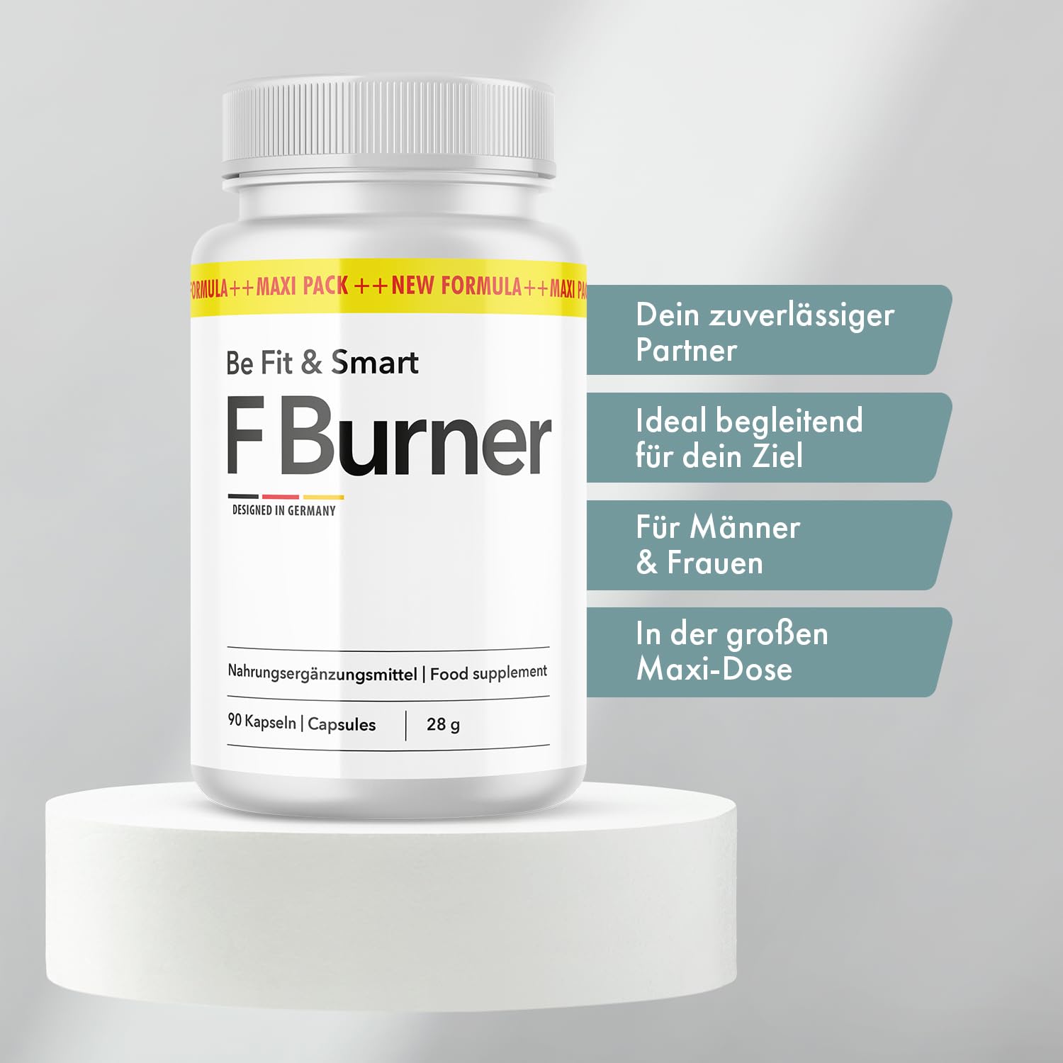 Fburner Kapseln | kombination hochwertiger Zutaten | in der großen Maxi-Dose | 90 Kapseln