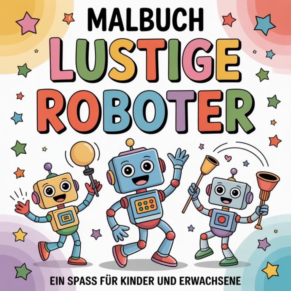 Lustige Roboter zum Ausmalen: Ein Malbuch für Kinder ab 5 Jahren