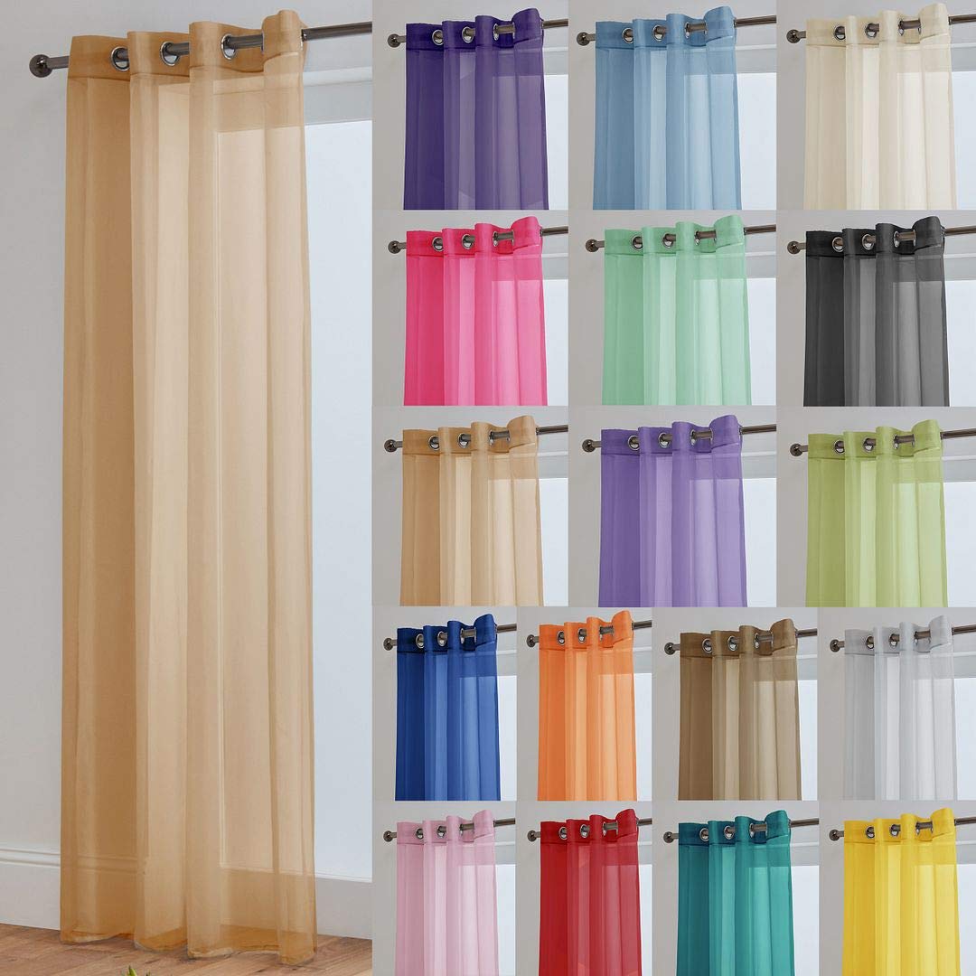 John Aird Latte Lucy Voile Curtain - Eyelet - 1X Curtain Panel (, 58" Wide X 108" Drop)