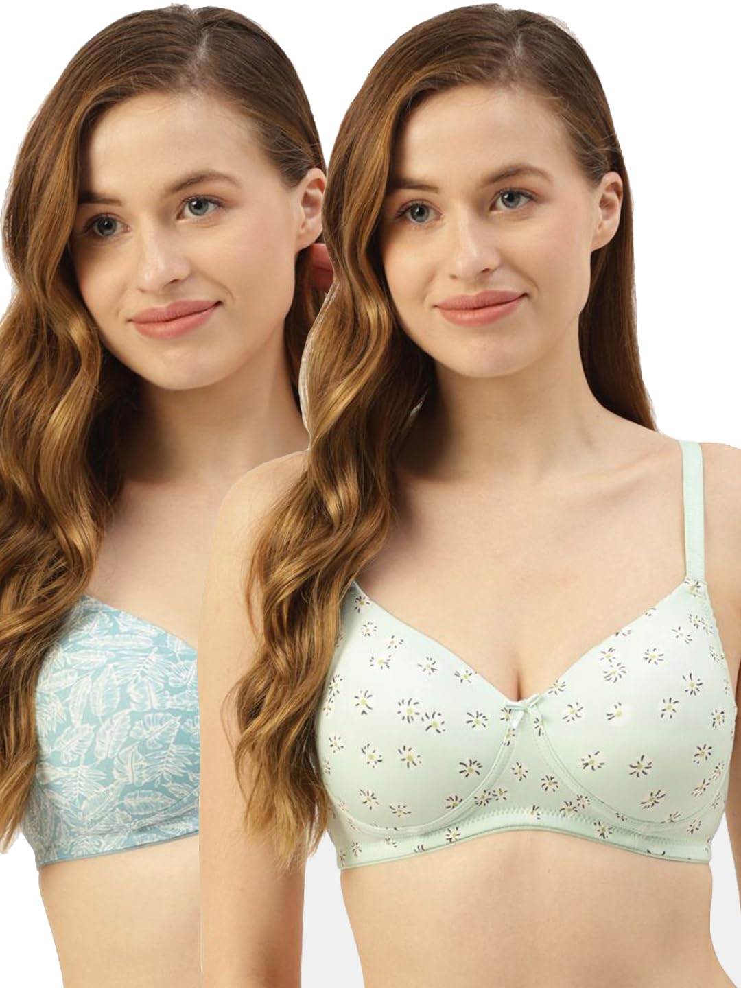 Women Full Coverage Lightly Padded Non Wired T-Shirt Bras | Adjustable Straps | Everyday Padded Bra (Pack of 2)-image-20
