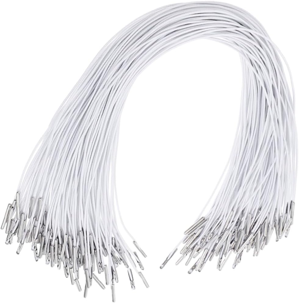 POPETPOP 200pcs Elastic Hat Chin Strap Rope with Metal Barbs, Stretchable Elastic Cord for Mask Making and DIY Hats, Strong Round String Bands for Sewing Supplies and Party Accessories