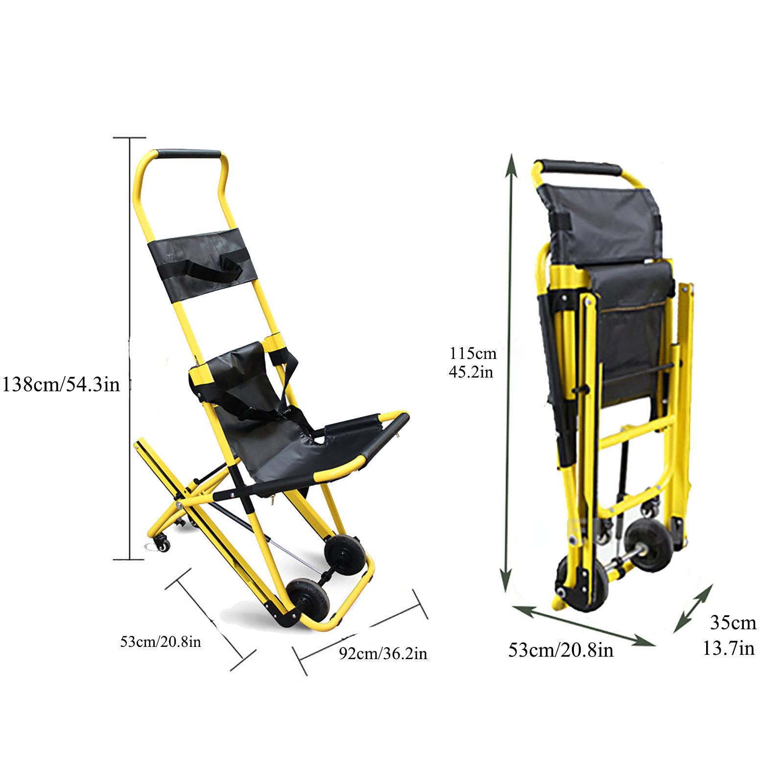 Amazon｜ポータブル折りたたみリフトチェア、緊急階段ストレッチャー