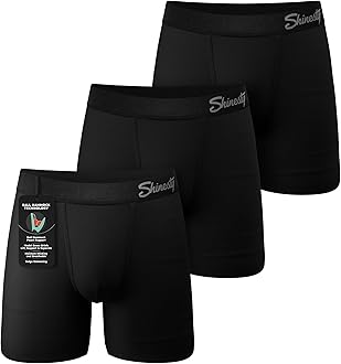 Boxer Briefs for Men Pack of 3 - Hammock Support Pouch Underwear for Men with Fly