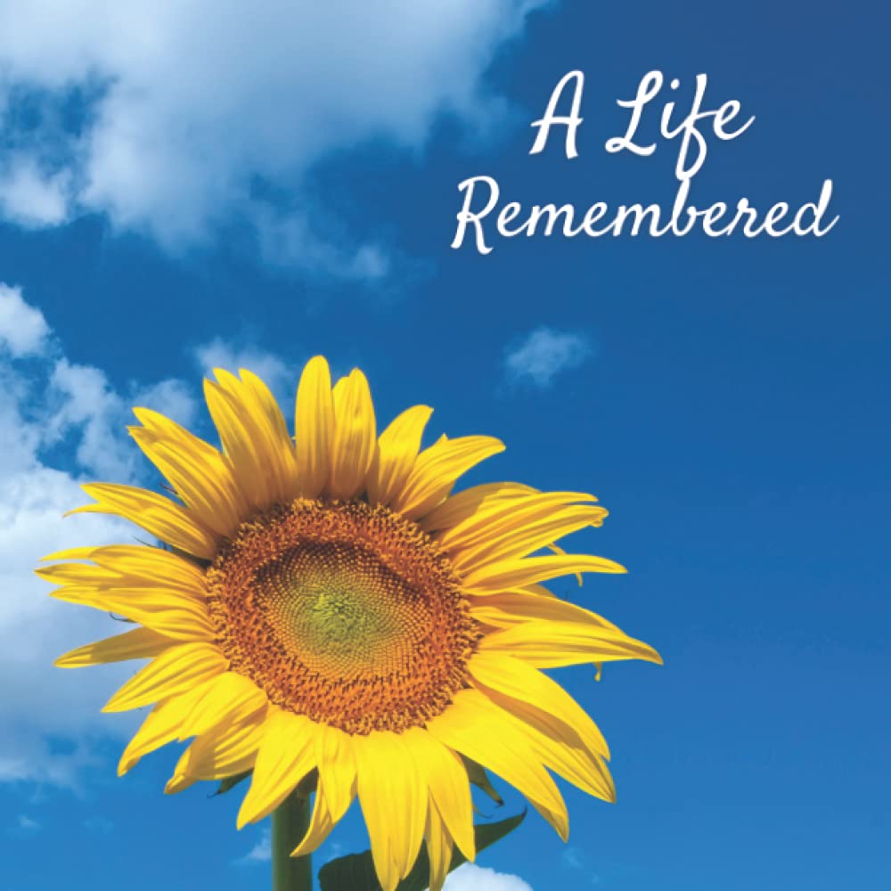 A Life Remembered Funeral Guest Book (Sunflower Picture) for Memorial