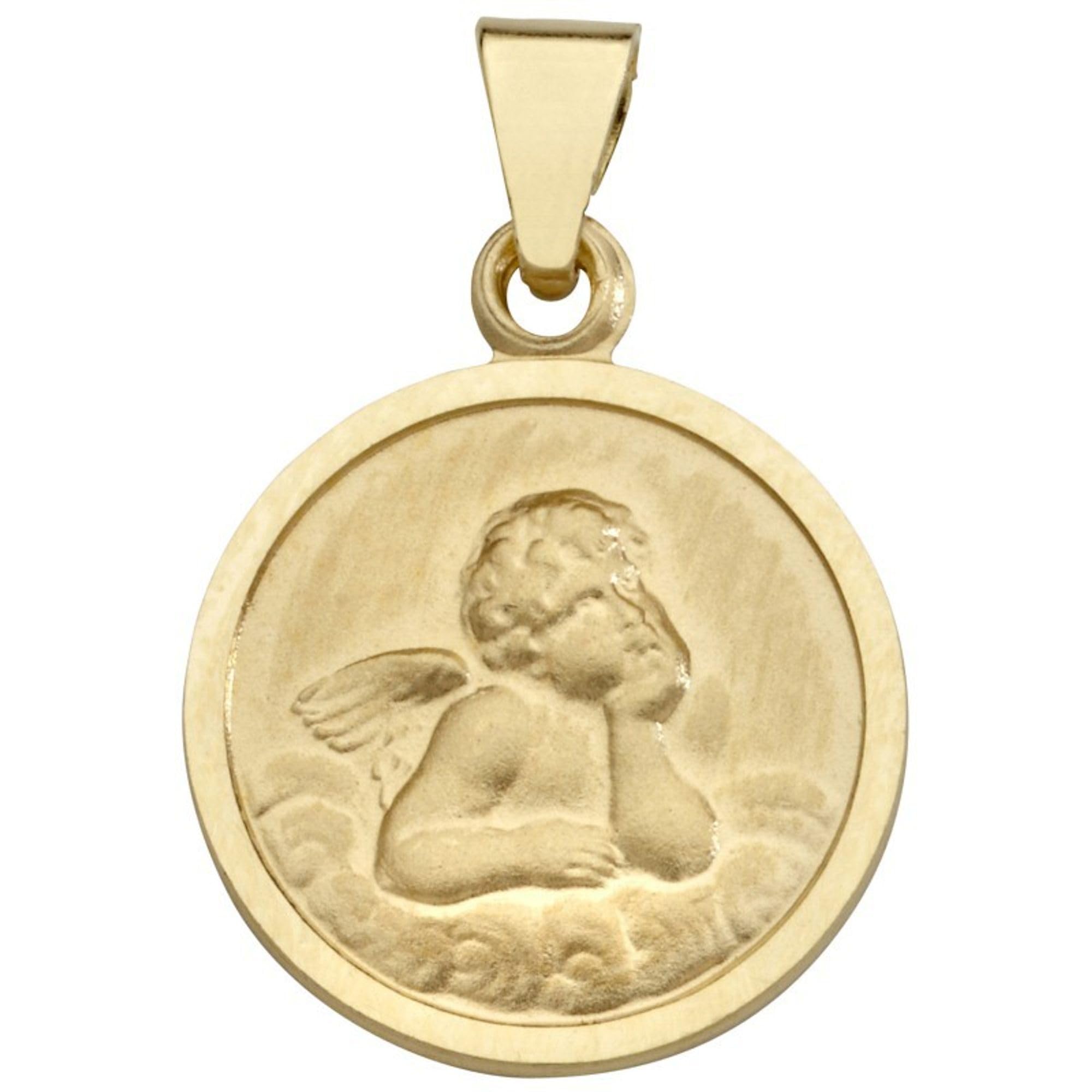 Miamar EN26 Kinder Anhänger Schutzengel 14 Karat (585) Gelbgold