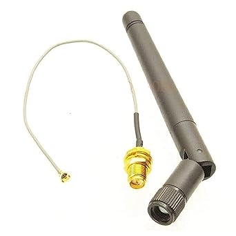 BITSKY INDIA 6dBi 2.4GHz 5GHz Dual Band WiFi RP-SMA Antenna, 35 cm U.fl/IPEX Cable for Wireless Routers