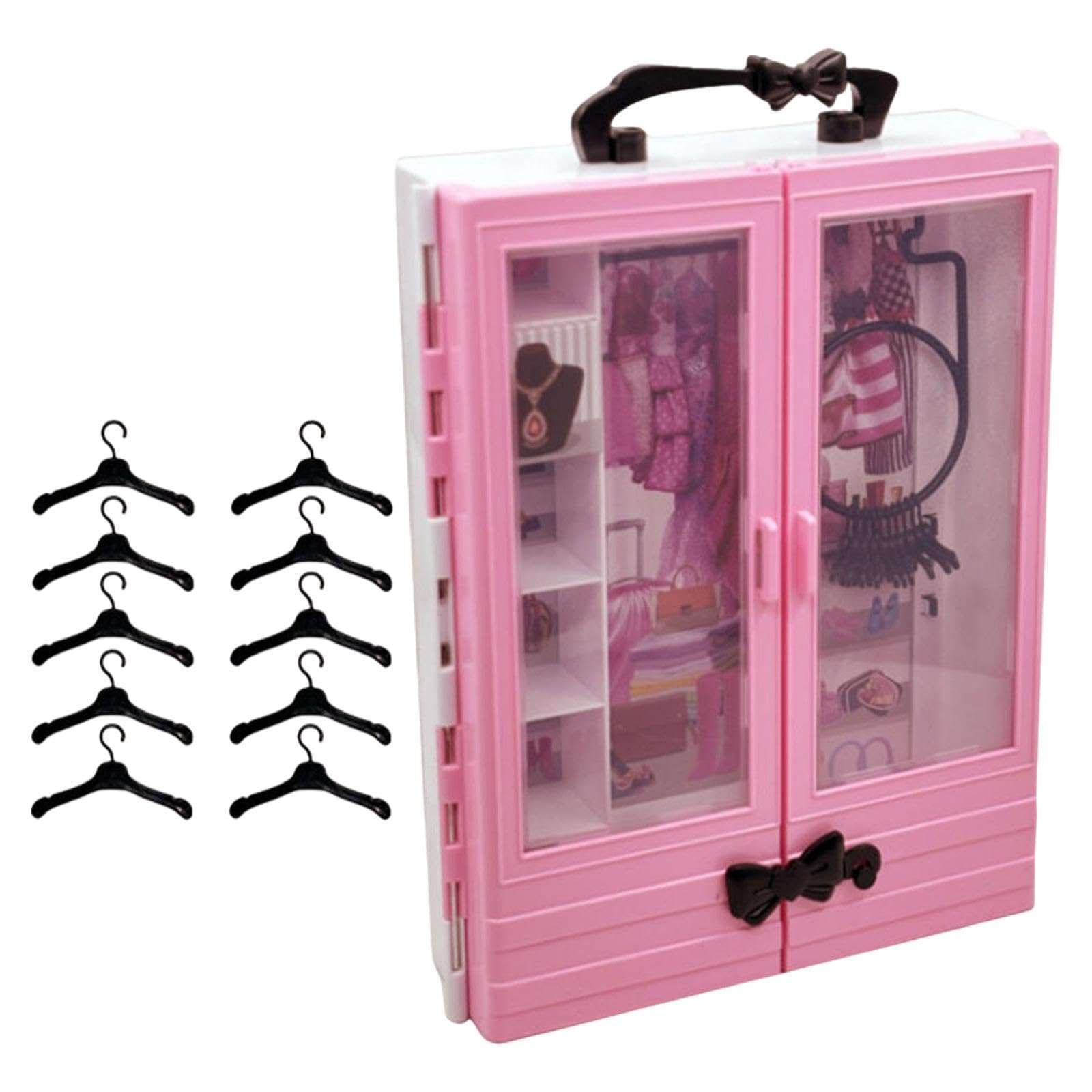 Qianly Armario para Muñecas Resistente Y en Miniatura con 10 Perchas, Navideño.