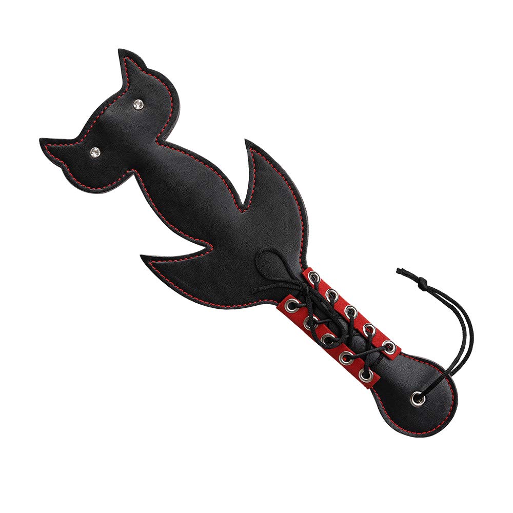 VENESUN Cat Spanking Paddles for Adults SM, 12.6inch Faux Leather Paddle for Sex Play: Black
