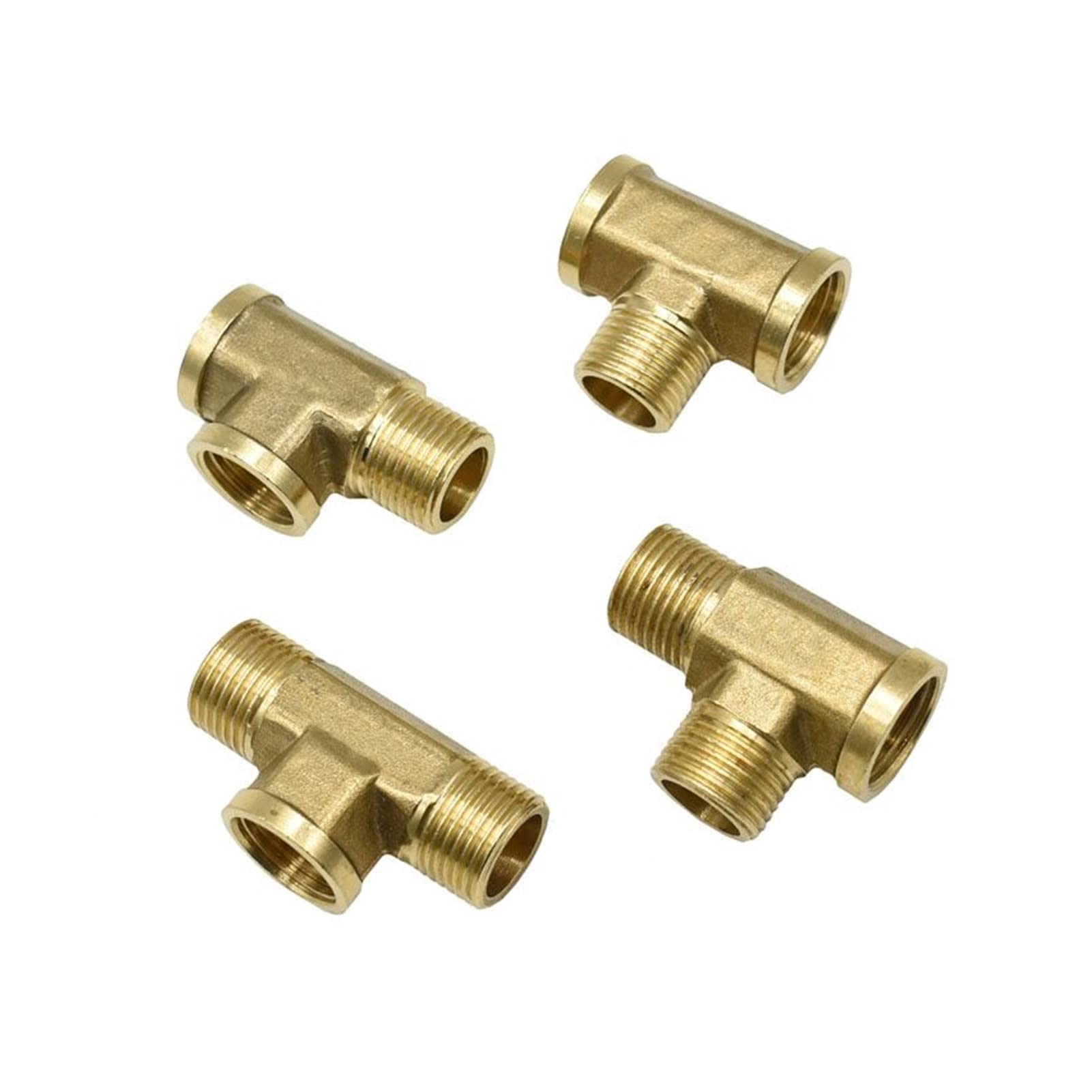 Masculino 1/2 "Toma de camiseta Tubería de latón hembra en forma de Tubo Tubo de 3 vías Adaptador de articulación Conector de acoplador for agua 6 piezas(C)