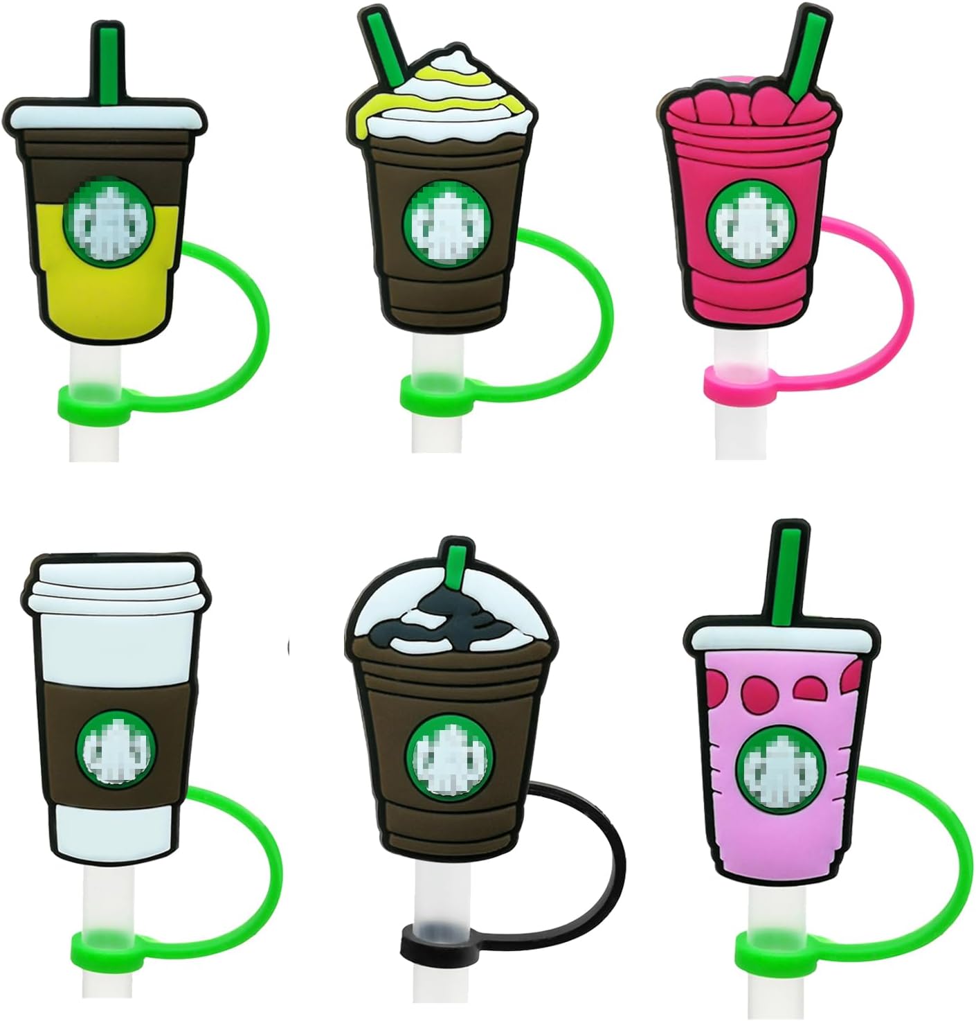 BUKBUVLO Straw Cover Cap Set of 8, Reusable Silicone Straw