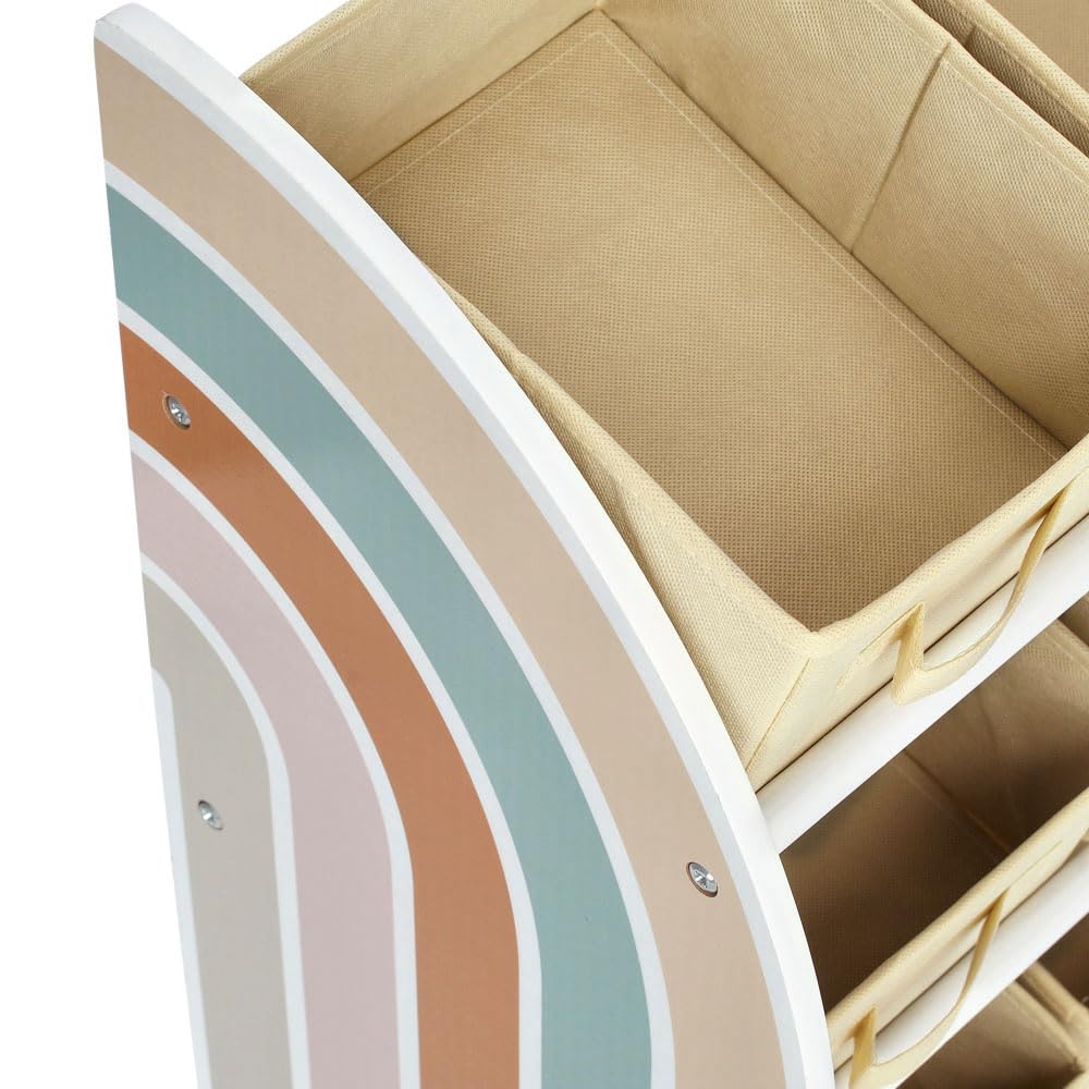Zeller 13537 Kinder-Regal Rainbow m. 9 Boxen, MDF/Vlies, ca. 65 x 30 x 64 cm