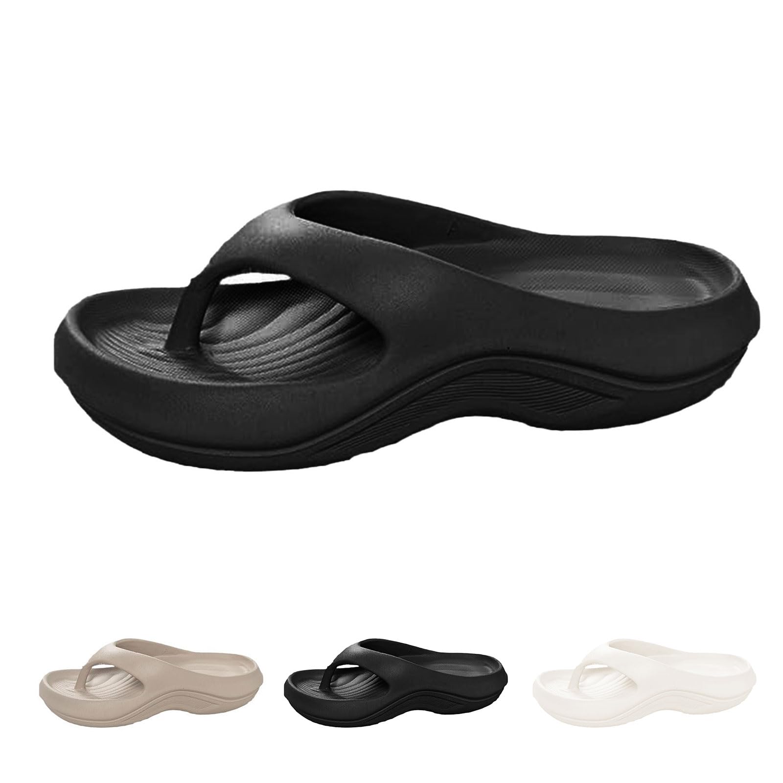 Pillow Flip Flops with Arch Support for Women Plantar Fasciitis Orthopedic Sandals Walking Platform Flipflops Pillow Soft Beach Shoes Non-slip