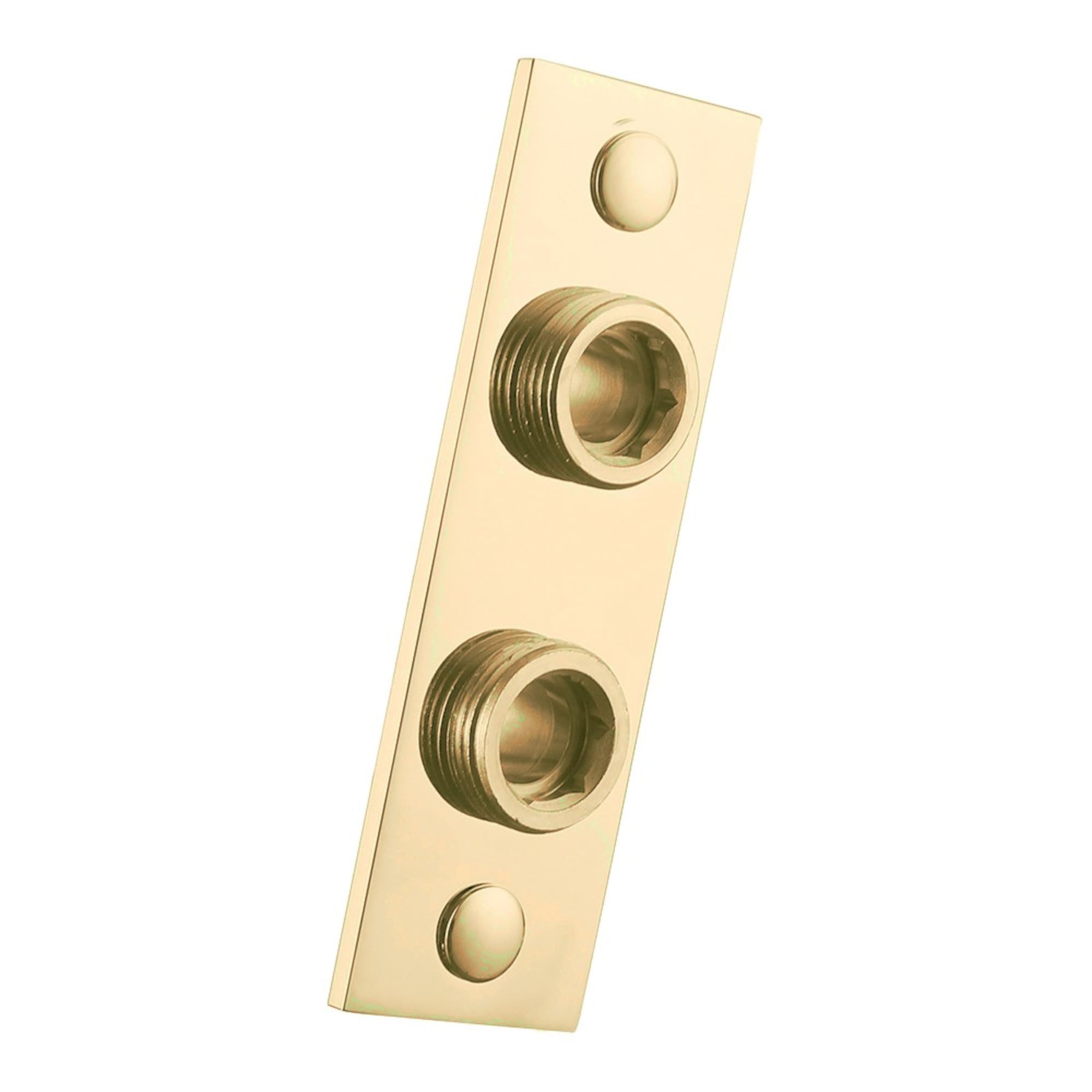 Enki Brushed Brass P34, Easy Fix Wall Plate For Exposed Mini Thermostatic Shower Valves,