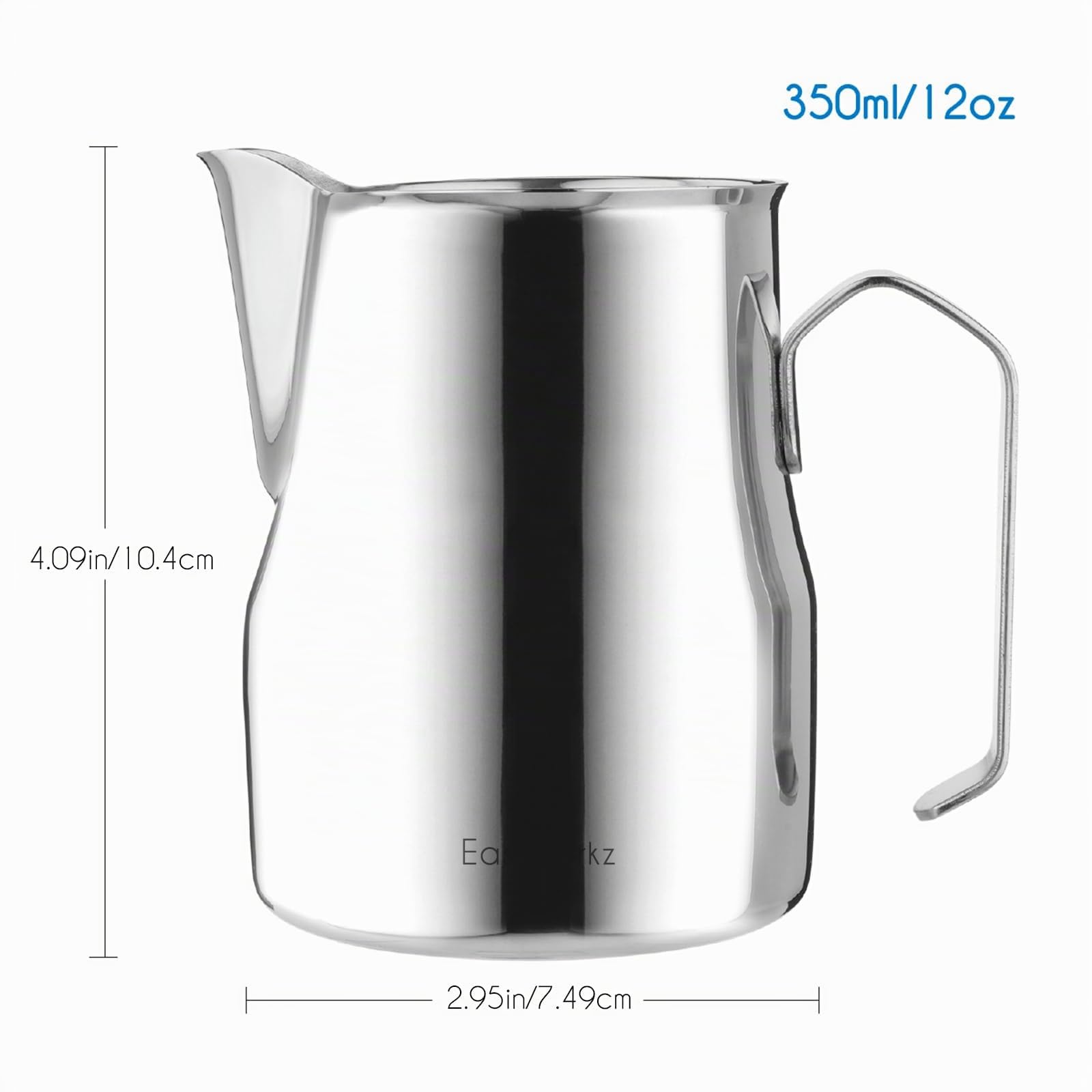 Easyworkz Jarra humeante de café de acero inoxidable, jarra de leche, 350ml taza de arte de capuchino Latte
