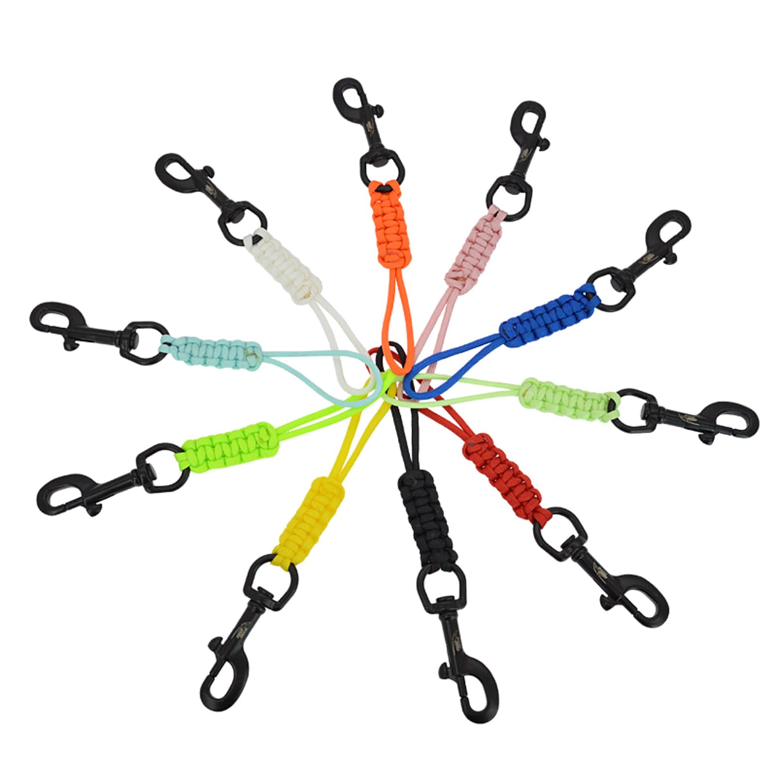 QMQJIA Anti-Lost Safety Rope Snap Hook Clip with Braided Rope Lanyard Marine Grade Steel Scubas Diving Swival Bolts Snap Hook Durable Diving Rope