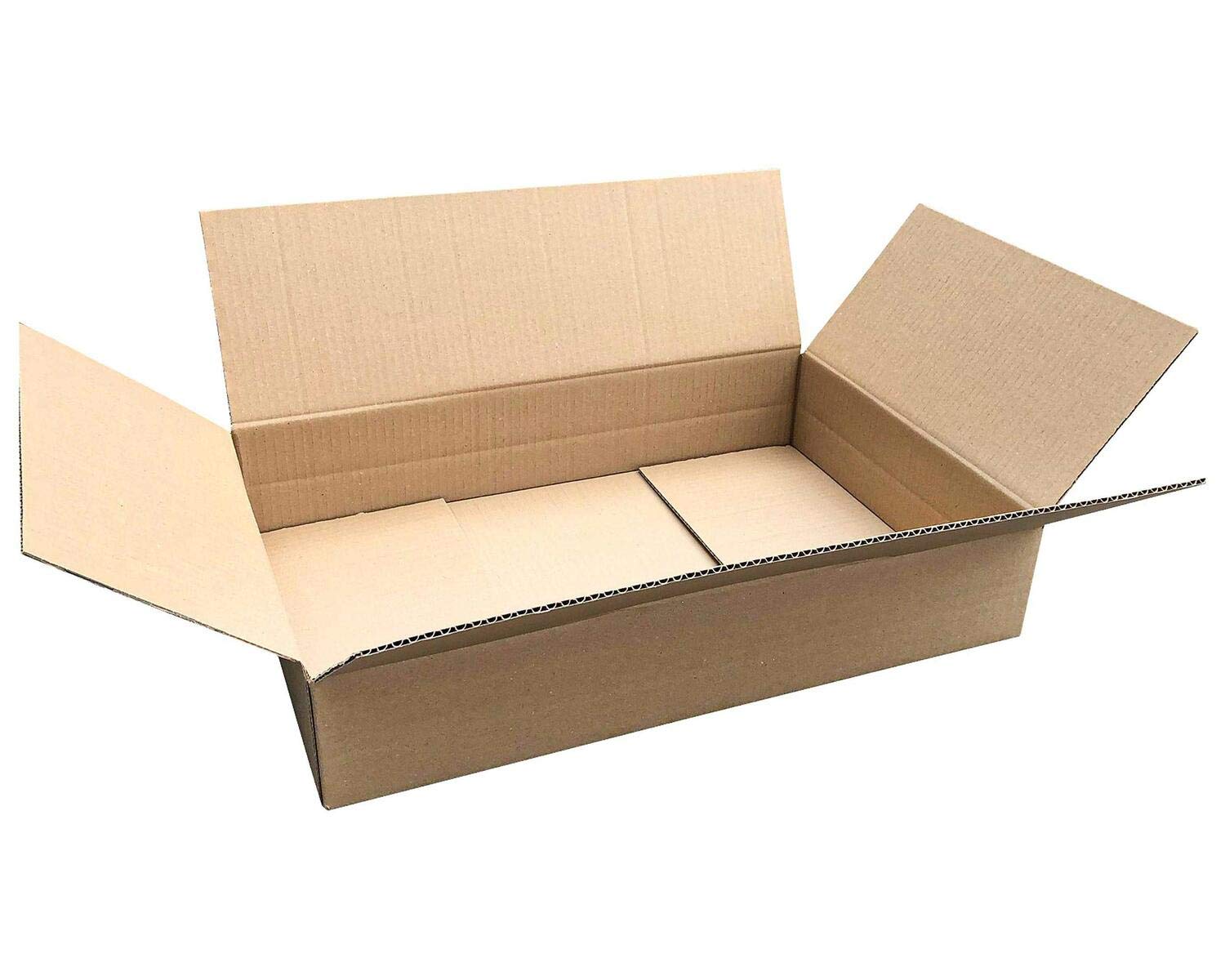 40 Faltkarton 600x450x(50)-150mm mit variabler Höhe 1-wellig Dickwelle braun
