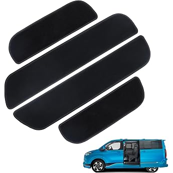 Entrance Mats Carpet Suitable for Ford Transit Tourneo Custom Trend Titanium Active from 2023 4-Piece Replacement Step Mats for Door Sill Panels