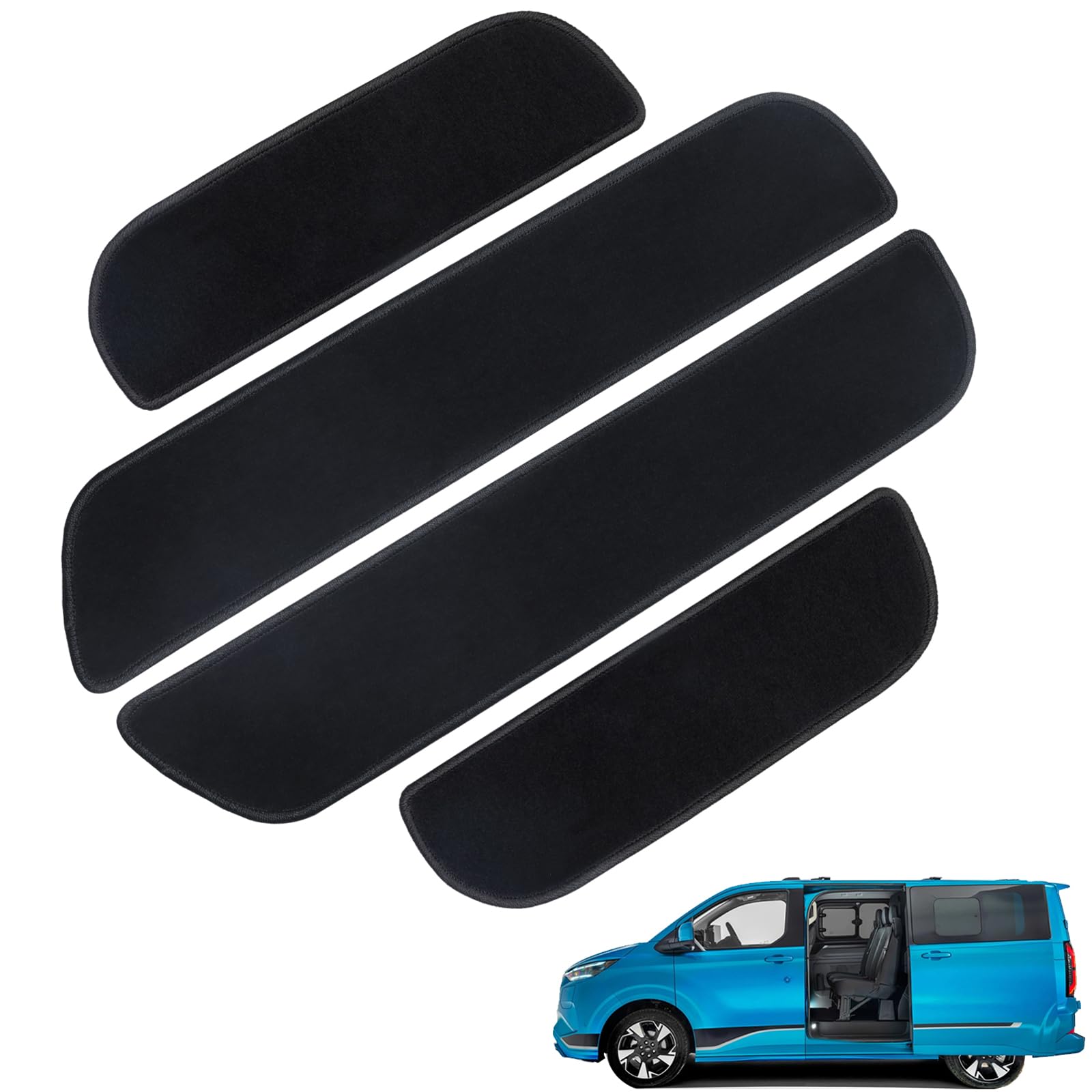 Einstiegsmatten Teppich passend für Ford Transit Tourneo Custom Trend Titanium Active ab 2023, 4-teilig, Ersatz-Trittstufenmatten für Einstiegsleisten