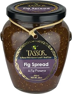 Tassos Traditional Greek Fig Preserve Spread Marmalade (1 Jar)