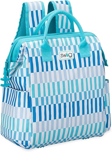 Miniatura 16 de Mochila enfriadora Swig Life Packi, enfriador aislado, bolsa de playa impermeable, 24 latas, enfriadores aislados livianos Nube Nueve,Azul (Blue