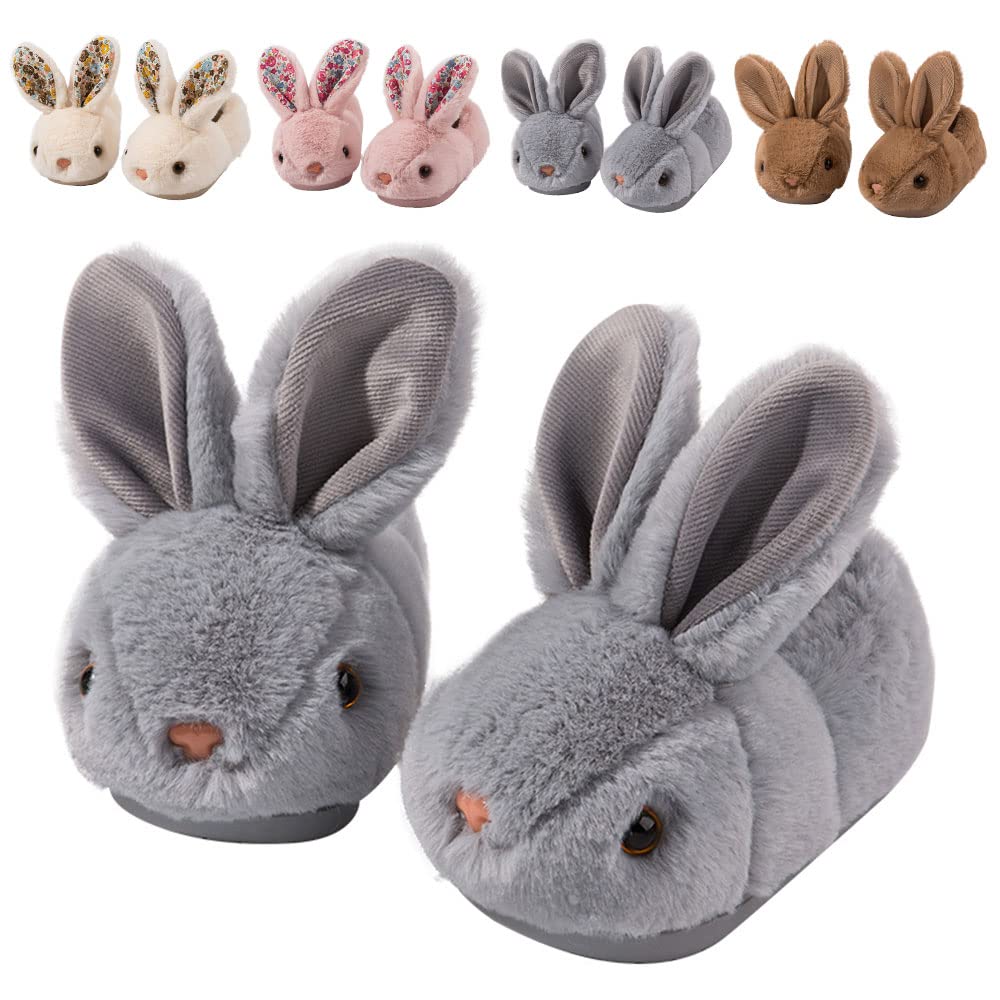 Fadezar Toddler Rabbit Winter Slippers - Soft Plush Indoor Bunny Slippers for Girls & Boys