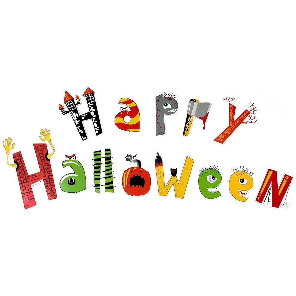 AJEYPMZ ハッピーハロウィン バナー ガーランド セット スパイ AJEYPMZ ハッピーハロウィン バナー ガーランド セット スパイ