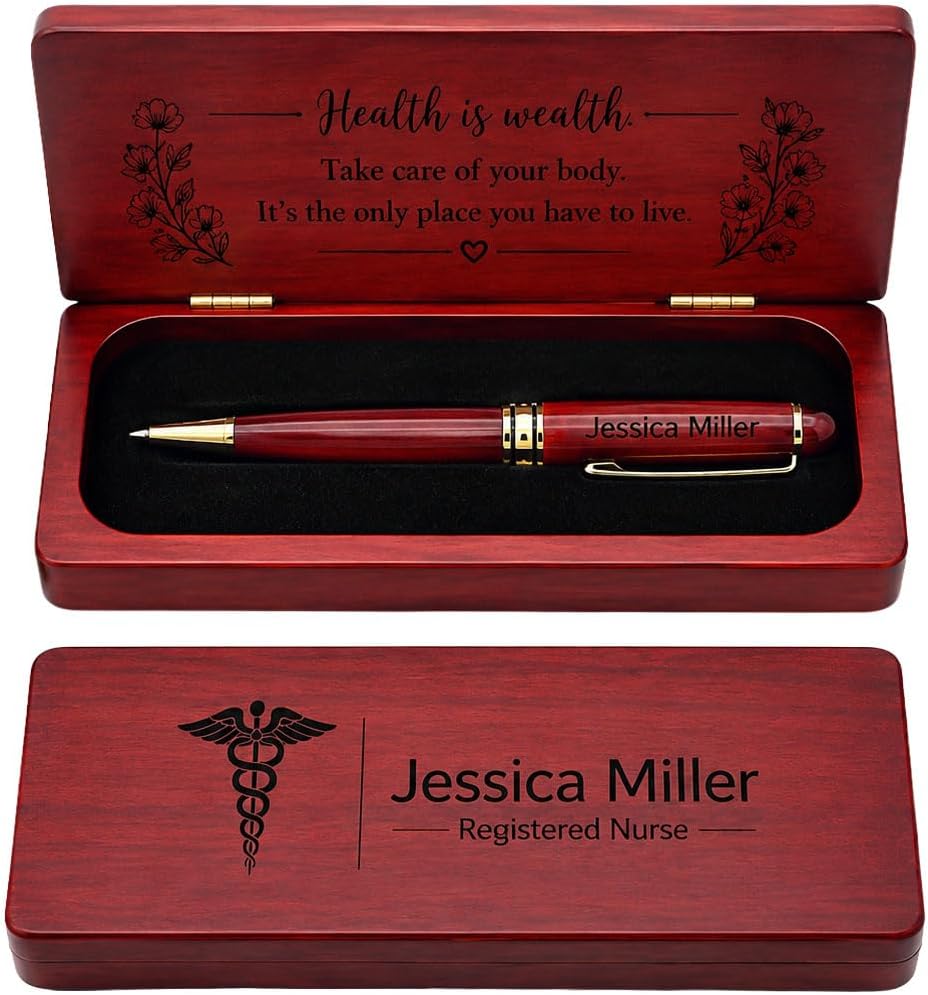 Personalized Rosewood Pen with Engraved Rosewood Gift Box, Personalized Office Gift, Handmade Hardwood Pen, Corporate, Retirement, Graduation and Birthday Gift