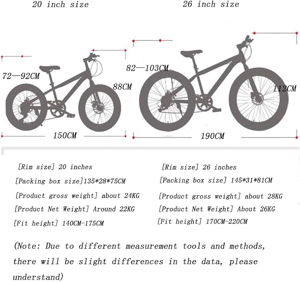 Amazon | 20/26インチマウンテンバイク、21スピードビッグタイヤ4.0