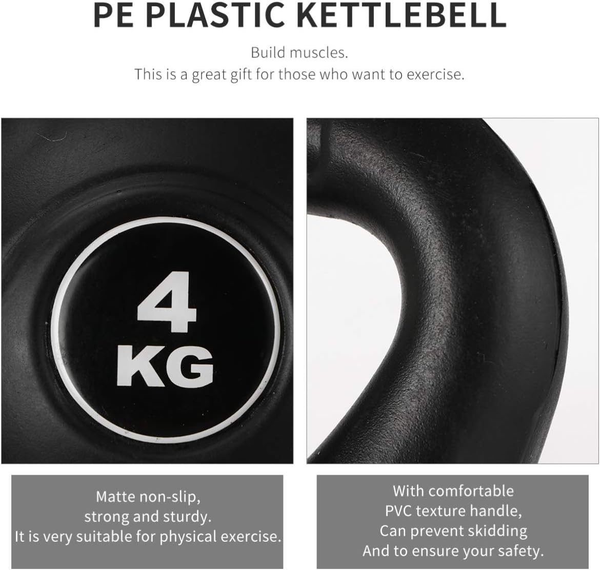 4kg Portable Plastic Kettlebell Kettlebell Exercise Fitness Accessory Weight