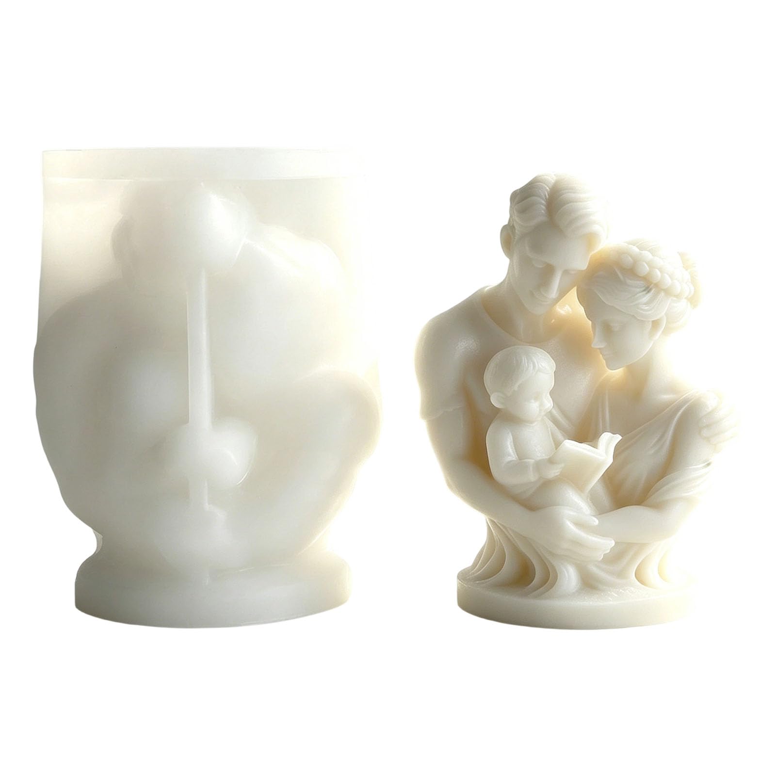Elnwnnkc 3D Family Sculpture Silicone Molds for Epoxy Resin and Soap Making Valentine ' s Day Anniversary Present Elastomer Figurine Cast