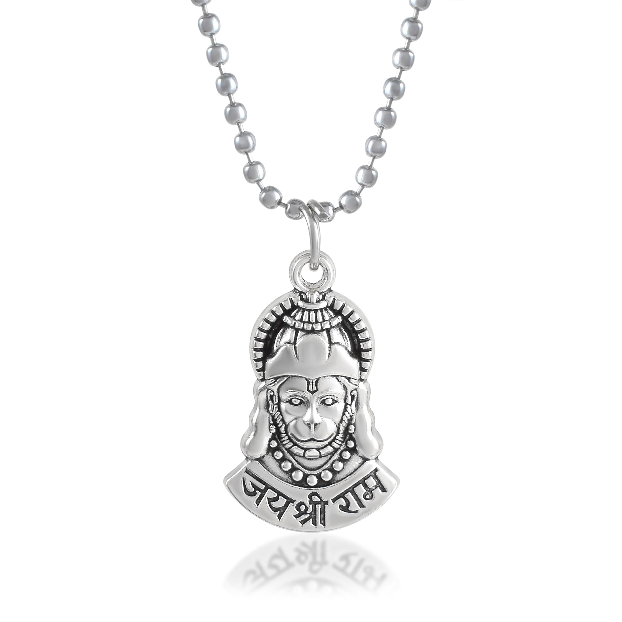 Brass Lord Hanuman Hindu God With Jai Sree Ram Pendant Locket Jewellery-image-18