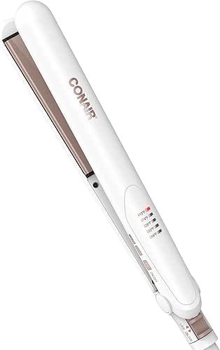 Conair Double Ceramic Flat Iron, 1-Inch Flat Iron Hair Straightener,