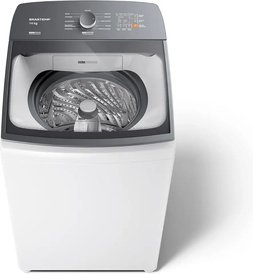 Máquina de Lavar Branca 14kg Brastemp com Smart Sensor e Lavagem Rápida - BWJ14AB