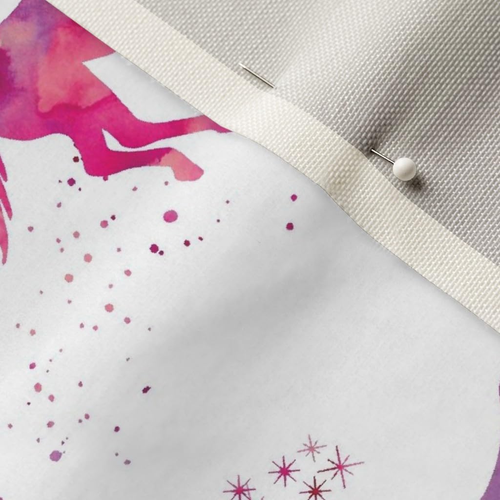 Spoonflower Fabric - Watercolor Unicorns Pink & Purple Magical Unicorn Wild Horses Mythical Printed on Upholstery Velvet Fabric Fat Quarter - Upholstery Home Decor Bottomweight Apparel