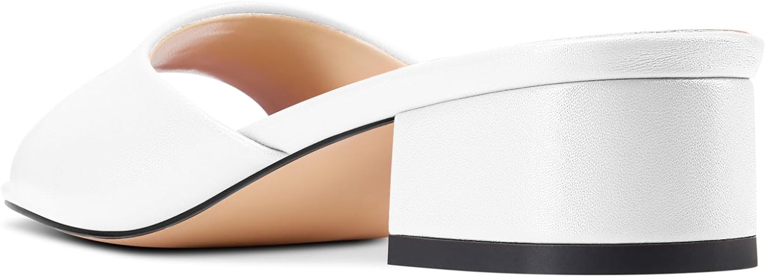 TNYNFBEB Womens Chunky Block Low Heel Open Toe Sandals Mules Shoes Slingback Prom Party Dress Basic Classic Summer 1.4 Inches Heels - Image 5