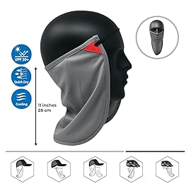 CoolNES - UV Sun Protection Neck Drape Adjustable Multifunctional 2 in 1 Face Covering for Outdoor Fishing - Unisex LightGray