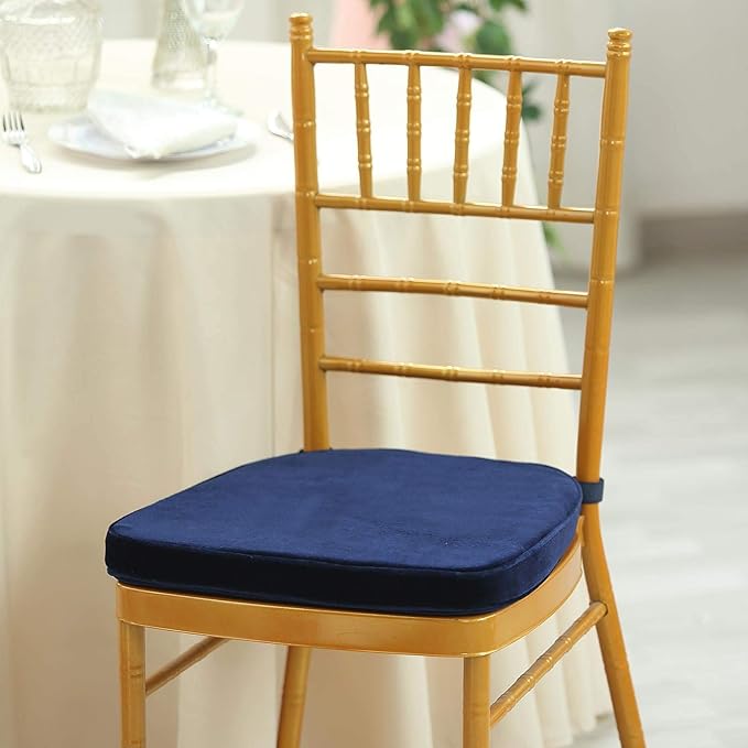 Tableclothsfactory 2" Thick Navy Blue Chair Pad Skid Proof