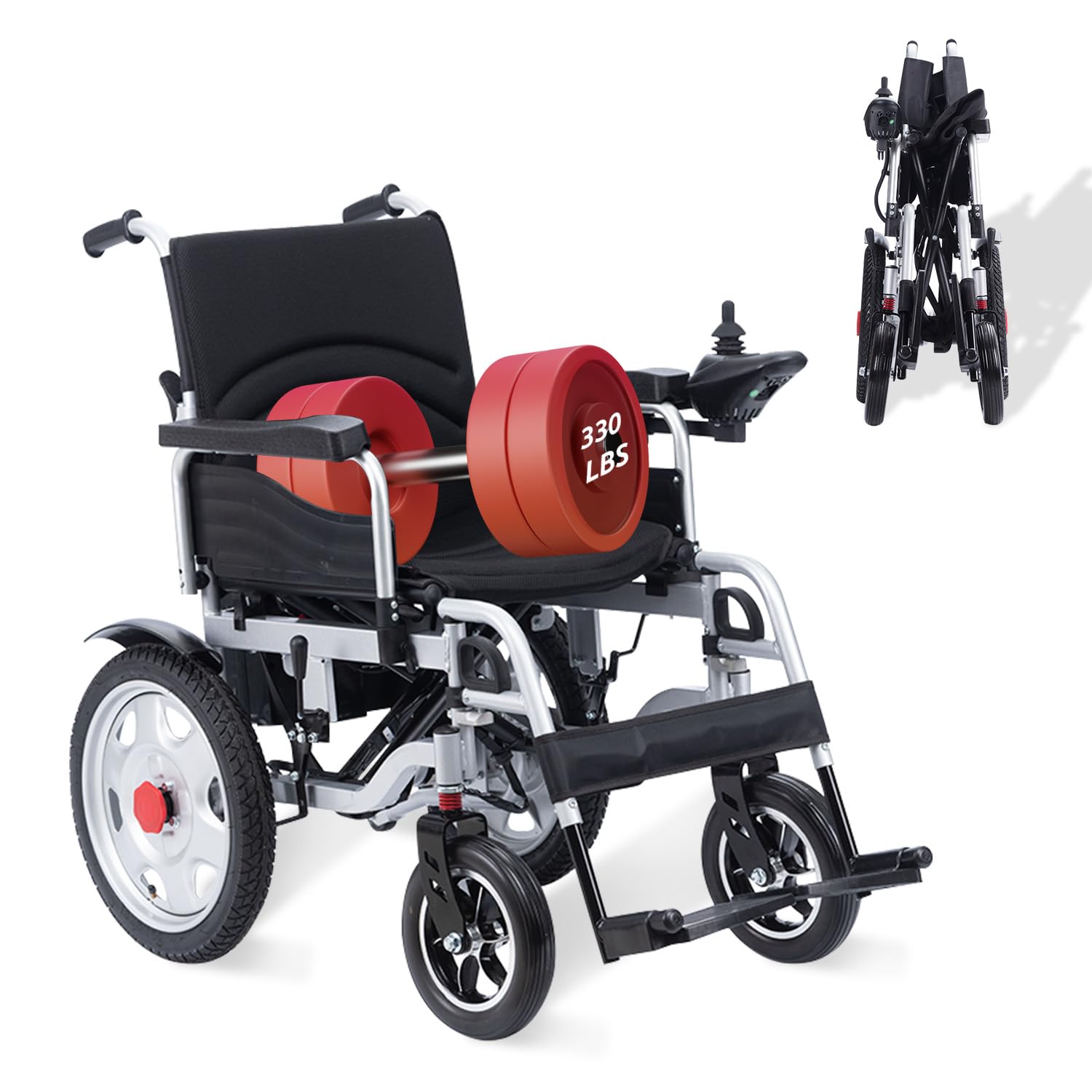 Lightweight Foldable Electric Wheelchair for Adults,20 Miles Long Range All Terrain Compact Power Wheelchair with 500W Motors - Intelligent Motorized Wheelchair for Seniors -Support 330Lbs