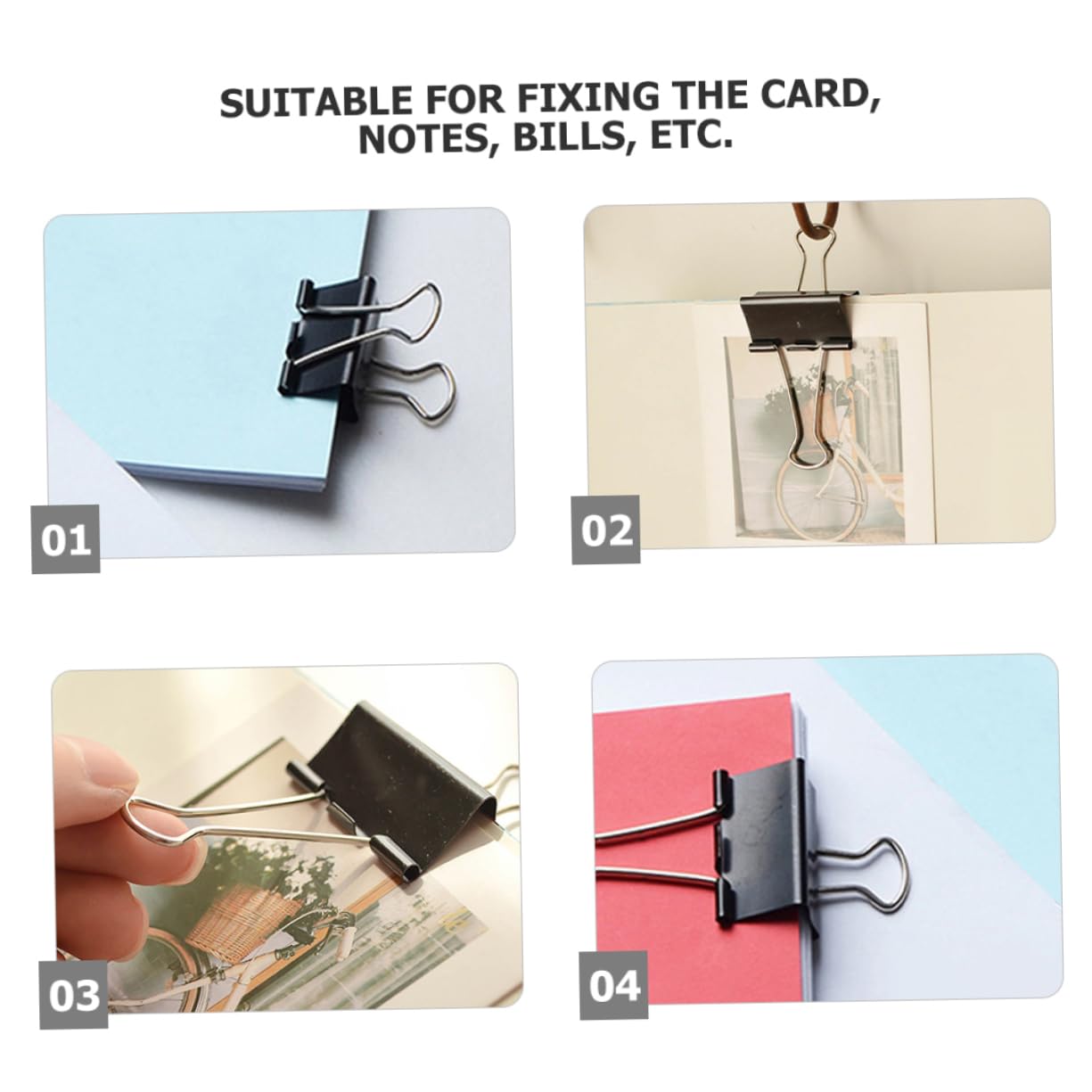 60 Pezzi Clip Binder Piccole Graffette Per Carta Morsetti Per Carta Clip Per Raccoglitore Per Raccoglitore Ferro Robusto Capacità A 100 Fogli